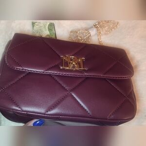NWT Badgley Mischka Plum Quilted Handbag Crossbody